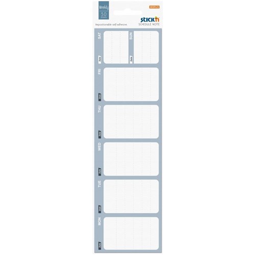 Stick'n Notes Daily Schedule 252 x 64mm, 30 Sheets