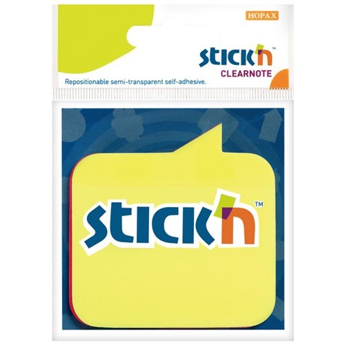 Stick'n Notes Semi-Transparent 76 x 76mm Lemon & Magenta, 60 Sheets