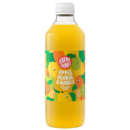 Karma Drinks Organic Juice Apple, Orange & Mango 300ml, Pack of 12