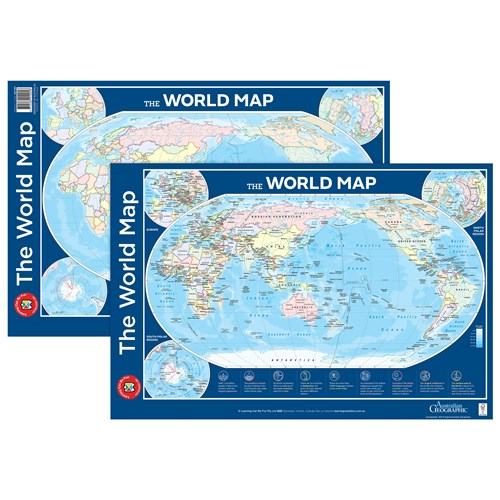 Learning Can Be Fun Map Of The World Double Sided 740x493mm