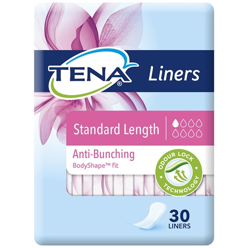 TENA Incontinence Liners Women's Standard Length, Pack of 30