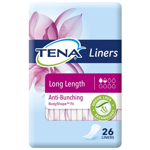 TENA Incontinence Liners Women's Long Length, Pack of 26