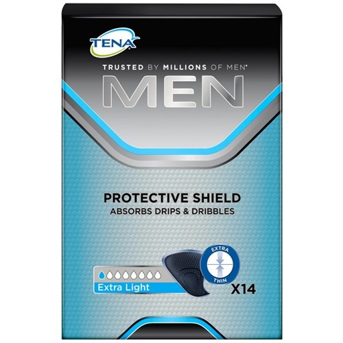 TENA Men Protective Shield Incontinence Liner Black, Pack of 14