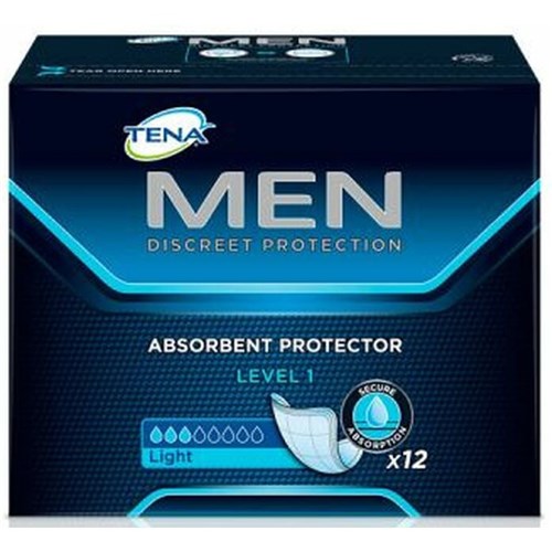 TENA Men Absorbent Protector Incontinence Liner Level 1, Pack of 12