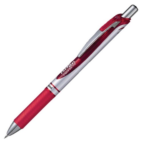 Pentel BL77B Energel Deluxe Red Rollerball Pen 0.7mm Fine Tip