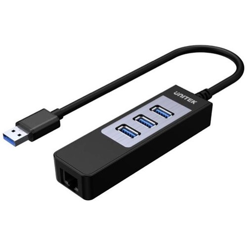 Unitek 4-in-1 Multi-Port USB 3.0 Gigabit Ethernet Hub with USB-A Connector