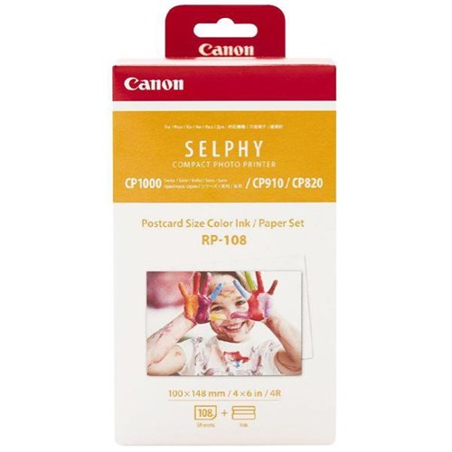 Canon Selphy RP108 Postcard Paper & Colour Ink Cartridge Pack