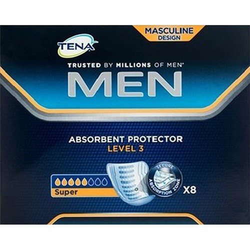 TENA Men Absorbent Protector Incontinence Liner Level 3, Pack of 8