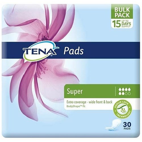 TENA Super Incontinence Pads Women's, Pack of 30