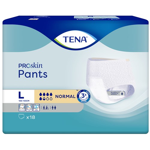 TENA ProSkin Incontinence Pants Normal Unisex Large, Pack of 18