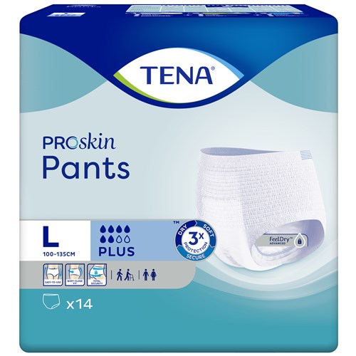 TENA ProSkin Incontinence Pants Plus Unisex Large, Pack of 14