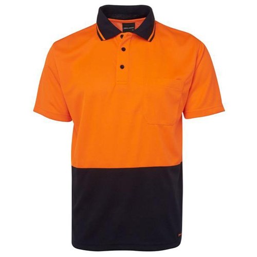 JB's Wear Hi Vis Polo Shirt Short Sleeve Orange/Navy XL