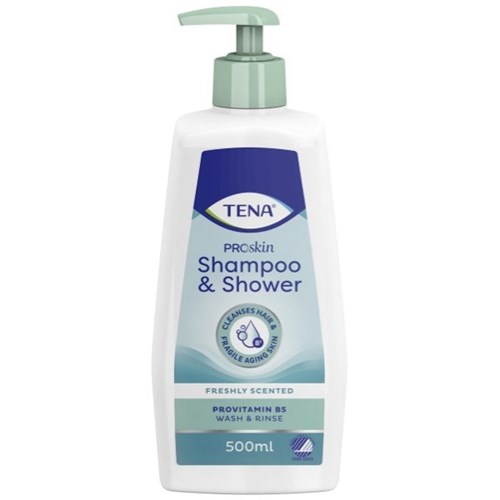 TENA ProSkin Incontinence Shampoo & Shower Gel 500ml, Carton of 10