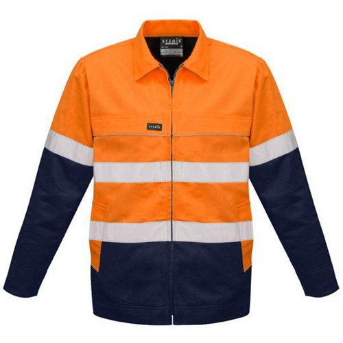 Syzmik Cotton Drill Jacket Day/Night Zipped XL Orange/Navy