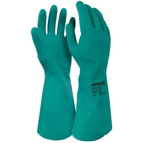 Armour Nitrile Gloves Flock Free 330mm Medium, Pack of 12 Pairs