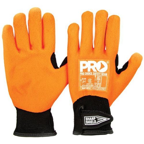 Pro Sharp Shield Needle Resistant Gloves Orange Size 8, Pair