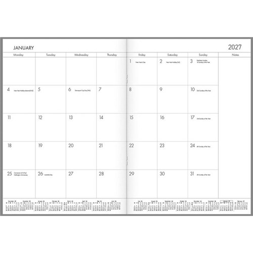 Collins A4 Diary Planner Month To View 2027 Gold Geometric
