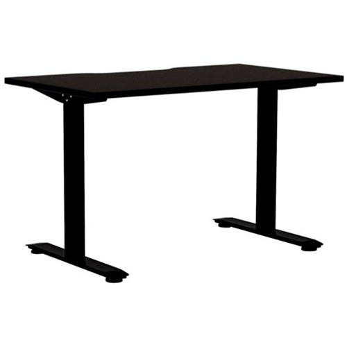 Klever Single User Desk Scallop Top 1200mm Black/Black