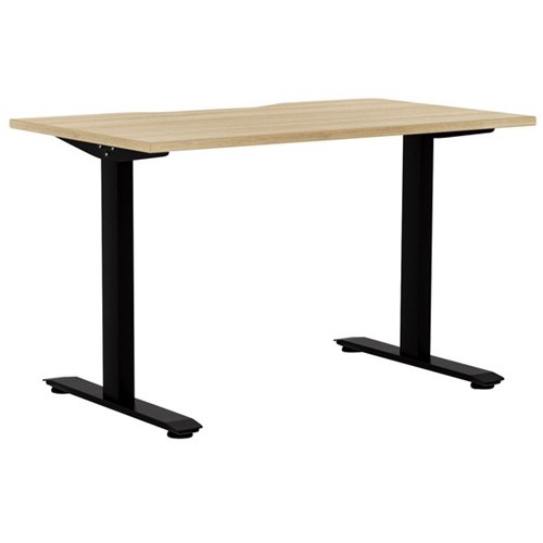 Klever Single User Desk Scallop Top 1200mm Classic Oak/Black