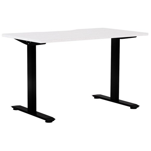 Klever Single User Desk Scallop Top 1200mm Silver Strata/Black