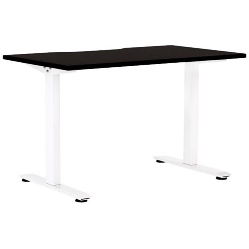 Klever Single User Desk Scallop Top 1200mm Black/White