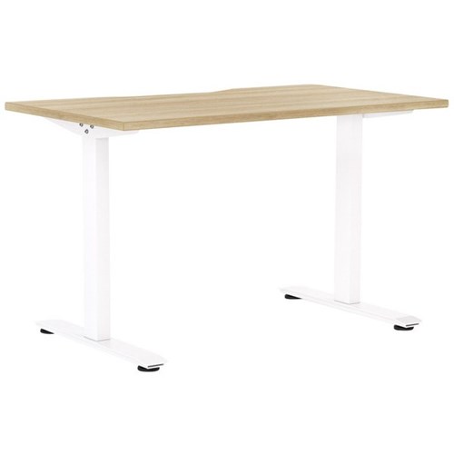 Klever Single User Desk Scallop Top 1200mm Classic Oak/White