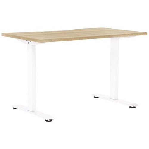 Klever Single User Desk Scallop Top 1200mm Classic Oak/White