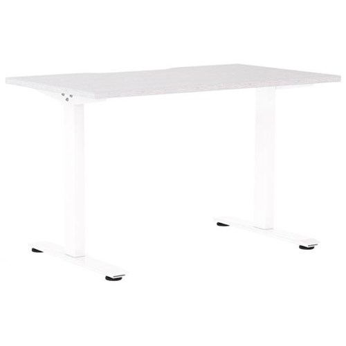 Klever Single User Desk Scallop Top 1200mm Silver Strata/White