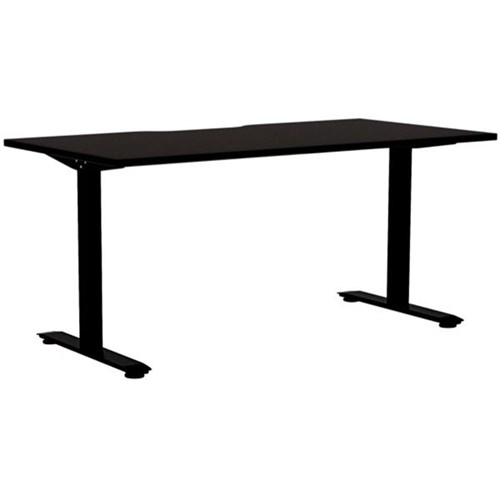 Klever Single User Desk Scallop Top 1500mm Black/Black