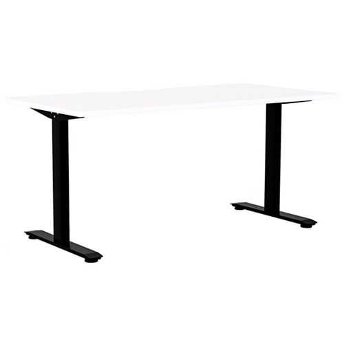 Klever Single User Desk Scallop Top 1500mm Snowdrift/Black