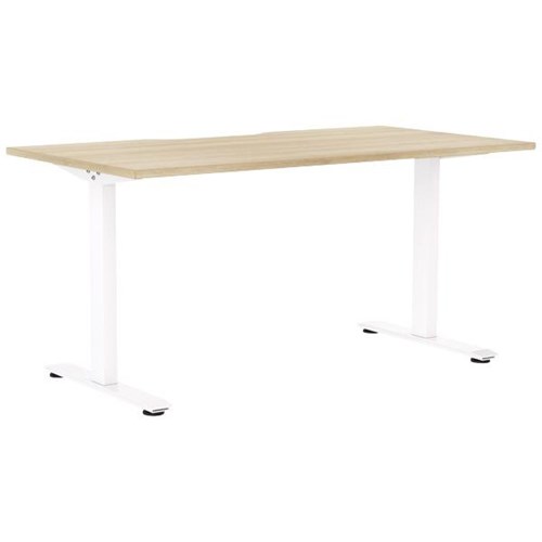Klever Single User Desk Scallop Top 1500mm Classic Oak/White
