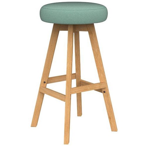 Luna Button Bar Stool 785mm Splice Lagoon Fabric/Oak