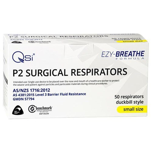 Help-It P2 Ezy-Breathe Surgical Duckbill Disposable Respirator Masks Small, Box of 50