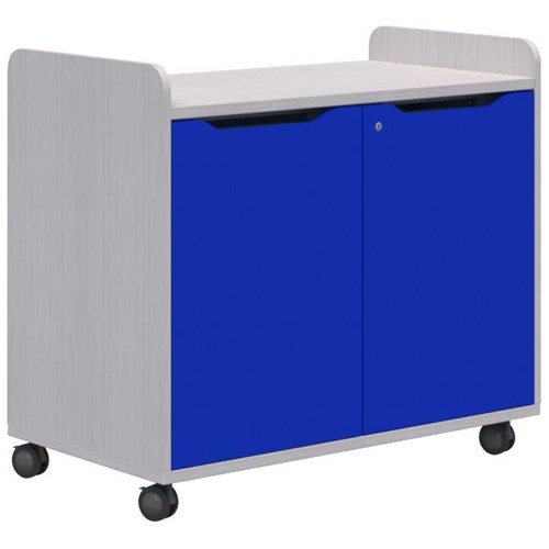 Accent Ako Store & Charge Cupboard 1000mm Silver Strata/Memphis Blue