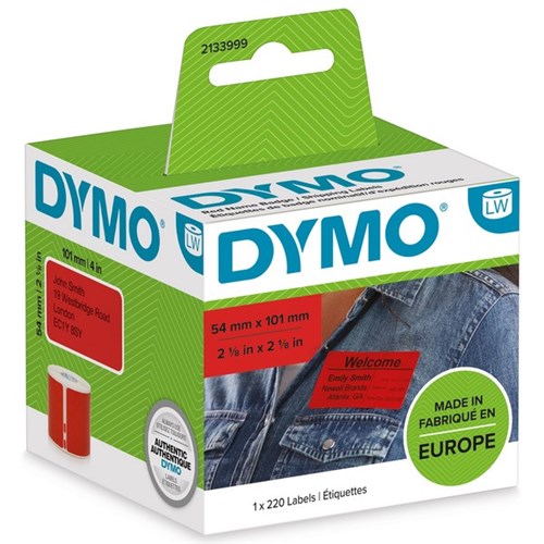 Dymo LabelWriter Shipping Labels 101x54mm Red, Box of 220