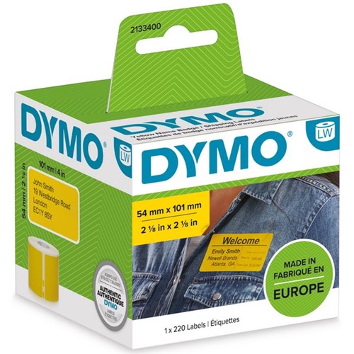 Dymo LabelWriter Shipping Labels 54x101mm Yellow, Box of 220