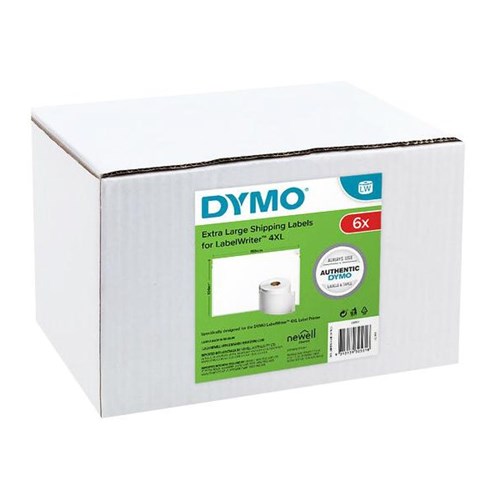 Dymo LabelWriter Shipping Labels Extra Large 104x159mm White, Carton of 6