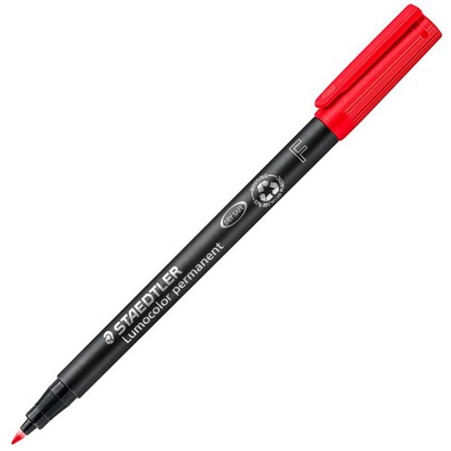 Staedtler Lumocolor 318 Red Permanent Marker 0.6mm Tip
