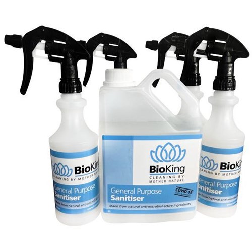 BioKing General Purpose Sanitiser Ready To Use Starter Kit 2L