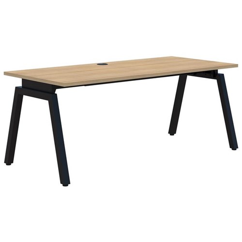 Balance Angle Single Desk 1500x800mm Classic Oak/Black