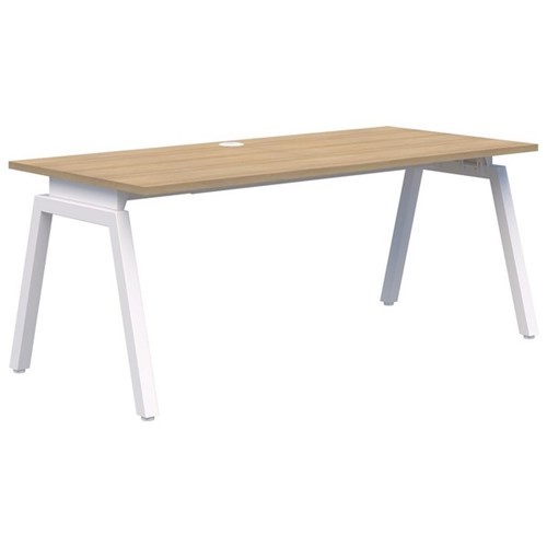 Balance Angle Single Desk 1800x800mm Classic Oak/White