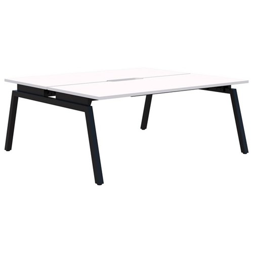 Accent Balance Angle 2 Pod Desk 1200x800mm Snowdrift/Black