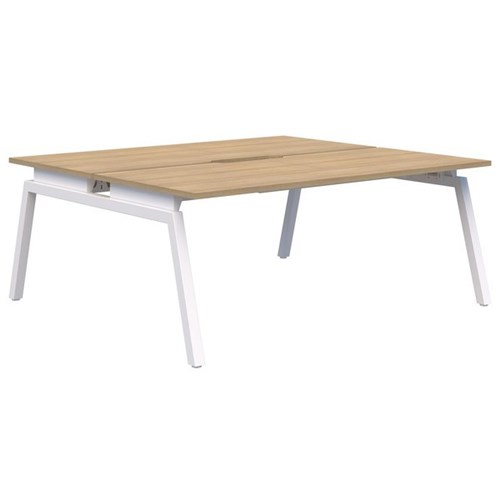 Accent Balance Angle 2 Pod Desk 1500x800mm Classic Oak/White