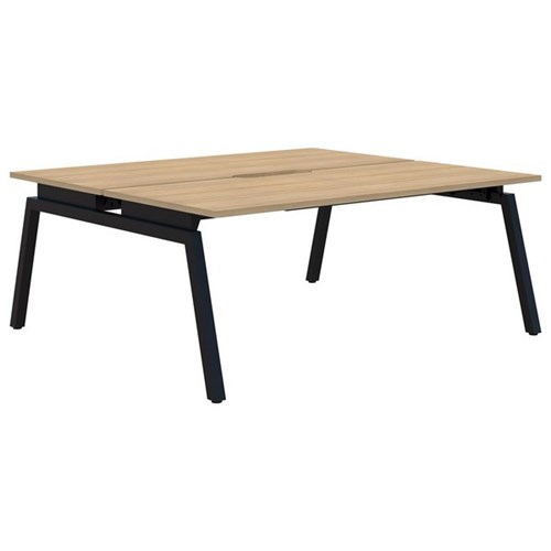 Accent Balance Angle 2 Pod Desk 1500x800mm Classic Oak/Black