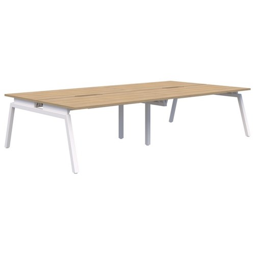 Accent Balance Angle 4 Pod Desk 1200x800mm Classic Oak/White