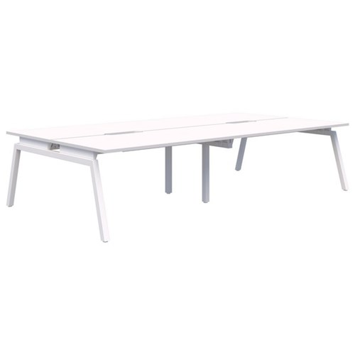 Accent Balance Angle 4 Pod Desk 1500x800mm Snowdrift/White