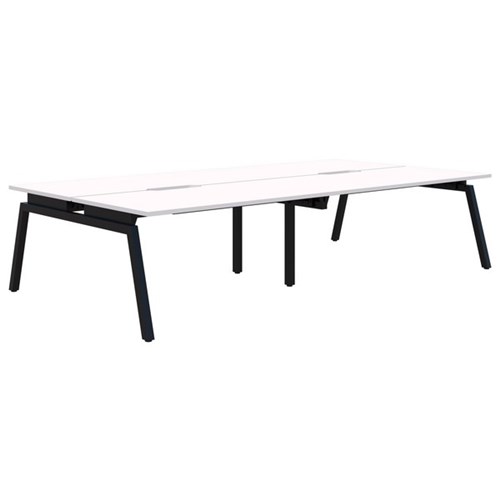 Accent Balance Angle 4 Pod Desk 1500x800mm Snowdrift/Black