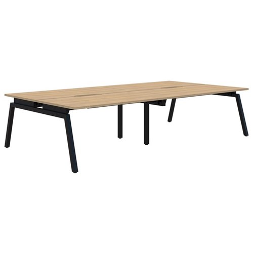 Accent Balance Angle 4 Pod Desk 1500x800mm Classic Oak/Black