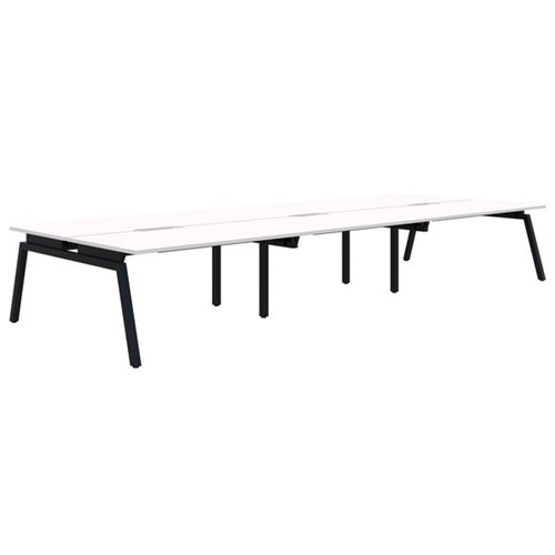 Accent Balance Angle 6 Pod Desk 1200x800mm Snowdrift/Black