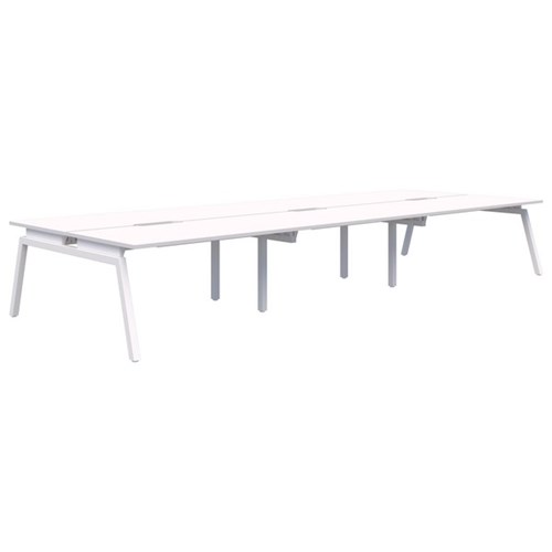 Accent Balance Angle 6 Pod Desk 1500x800mm Snowdrift/White